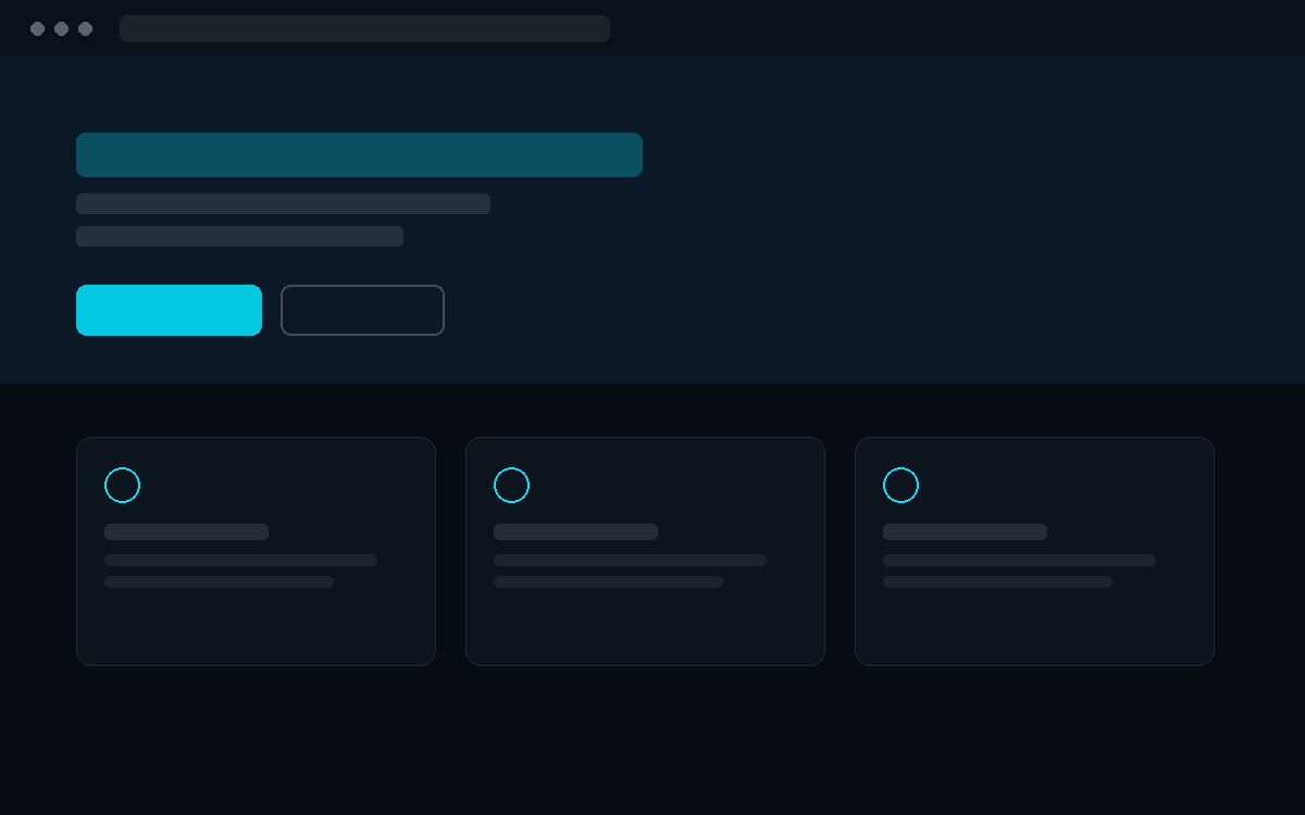 Example layout: Landing page