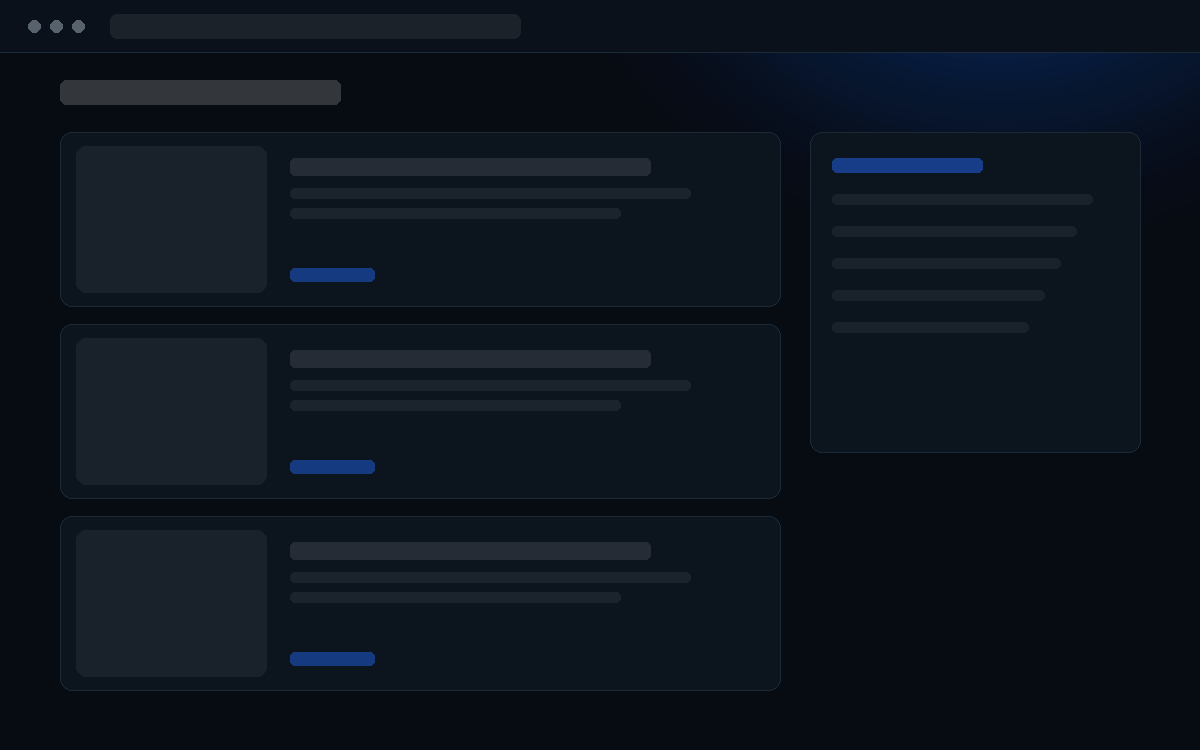 Example layout: Portal, blog